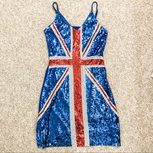 Sequin British Flag Dress